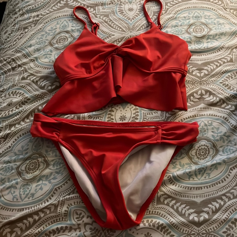 billabong red bathing suit!